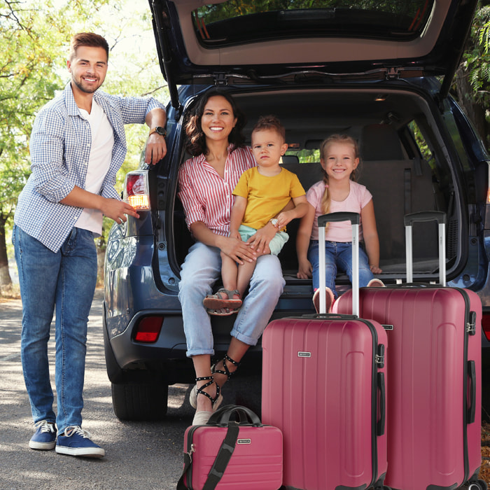 Juego De Maletas Rígidas Abs Itaca Havel Fresa