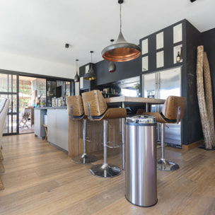 Poubelle automatique inox ARTIC argent 42L