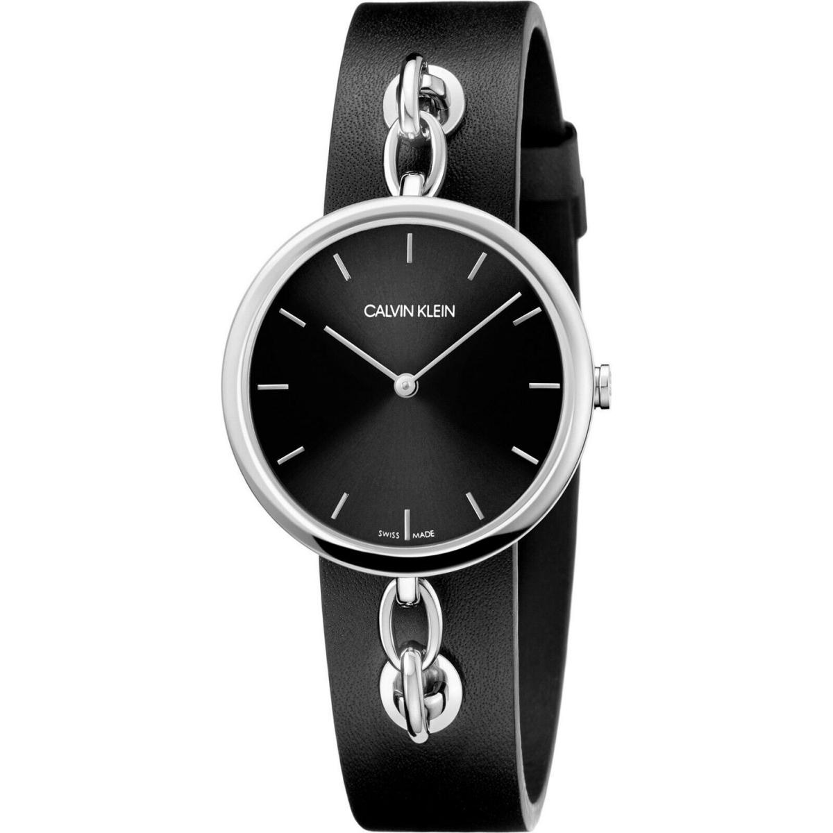 Orologio Calvin Klein CHAIN Vera Pelle Nero