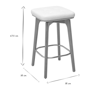 Tabourets de bar pivotants 360° blancs et bois clair H67.5 cm (lot de 2) GRAMMA
