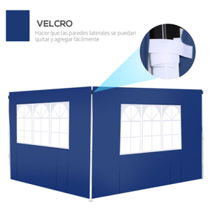 2 Paredes Laterales para Pabellón de Oxford 3x2 m Azul