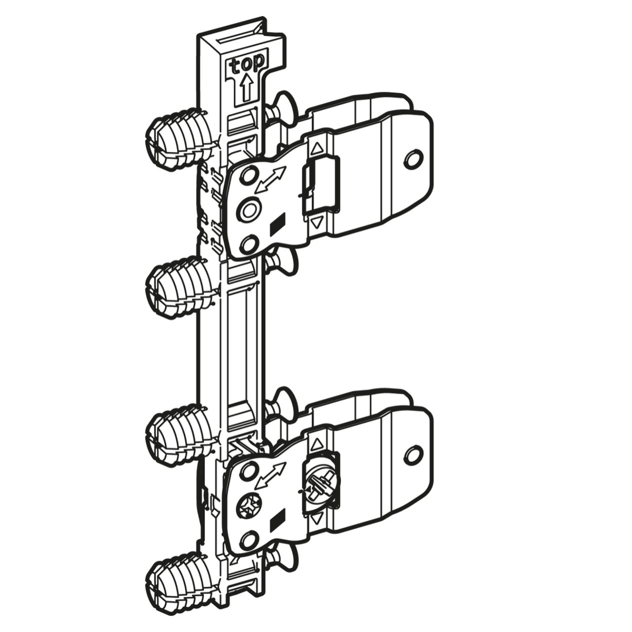 Connecteur de façade de tiroir AvanTech YOU pour profil latéral de tiroir, hauteur 187 / 251 mm, à enfoncer - HETTICH - 9255839