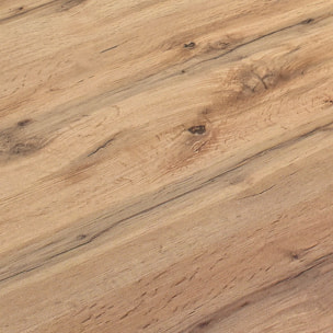 Tavolo CARRARA in legno, finitura rovere rustico e base in metallo verniciato antracite, allungabile 180×90 cm – 260×90 cm