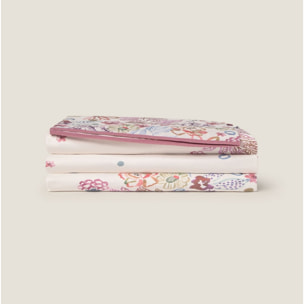 Mantel redondo antimanchas flores y hojas Nicurout color rosa