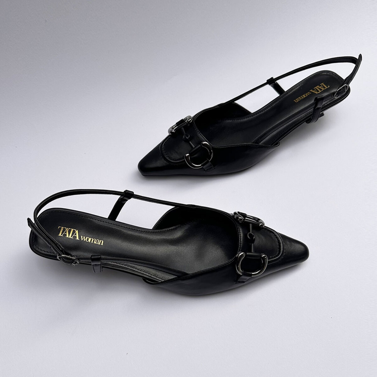 Décolleté sling back Donna Tata Italia Nero