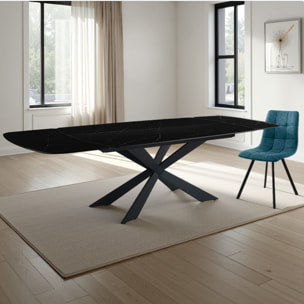 Tomasucci Table ovale extensible GEMY 160 en marbre noir - NOIR