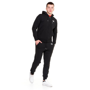 Felpa da uomo con cappuccio e zip non felpata Leone Basic