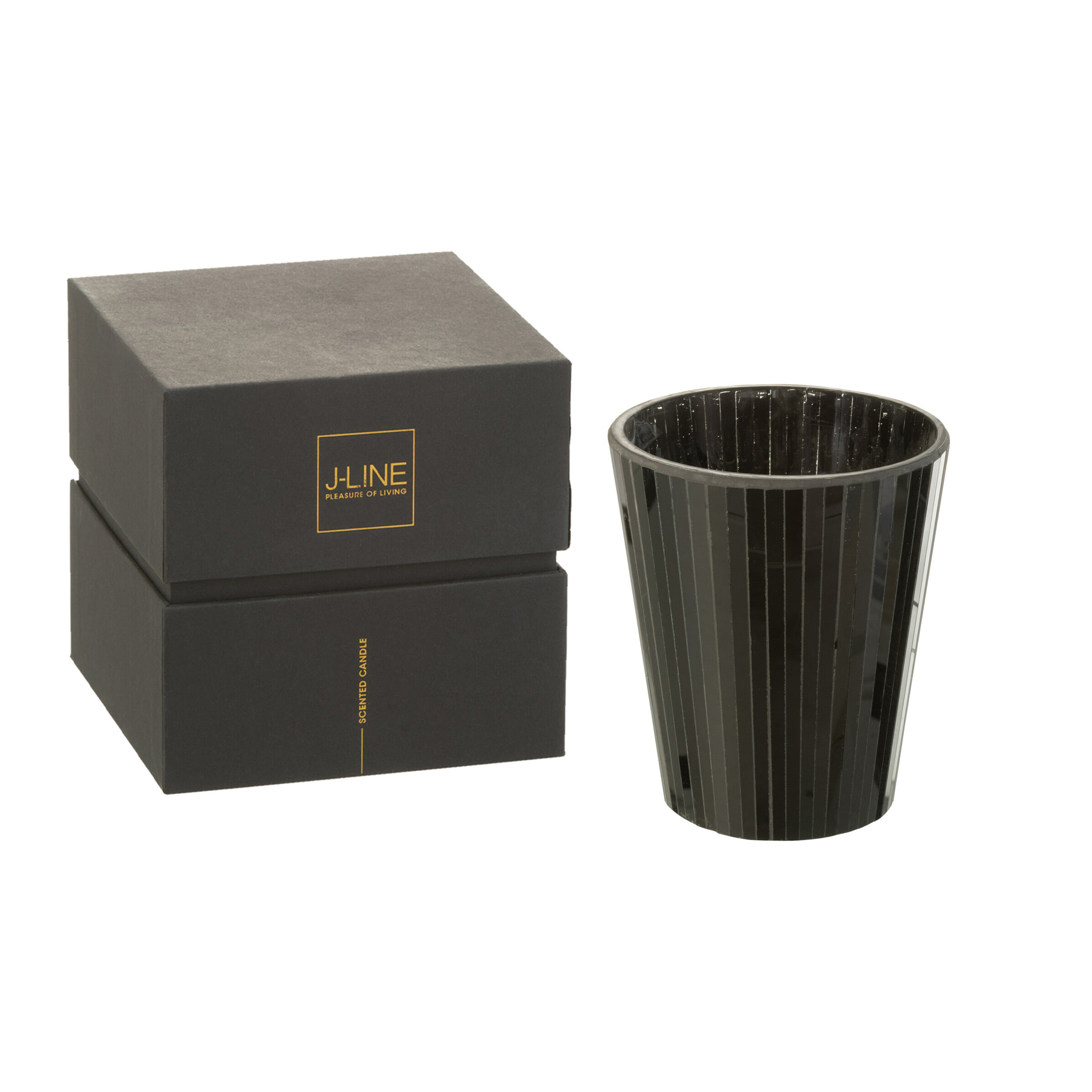 J-Line bougie parfumée Noa - Spicy Twilight - verre - noir - large - 60H