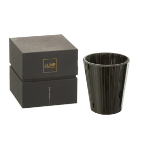 J-Line bougie parfumée Noa - Spicy Twilight - verre - noir - large - 60H