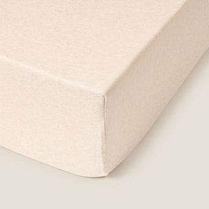 Sábana bajera algodón de punto ajustable Punto color marfil lino Punto de algodón