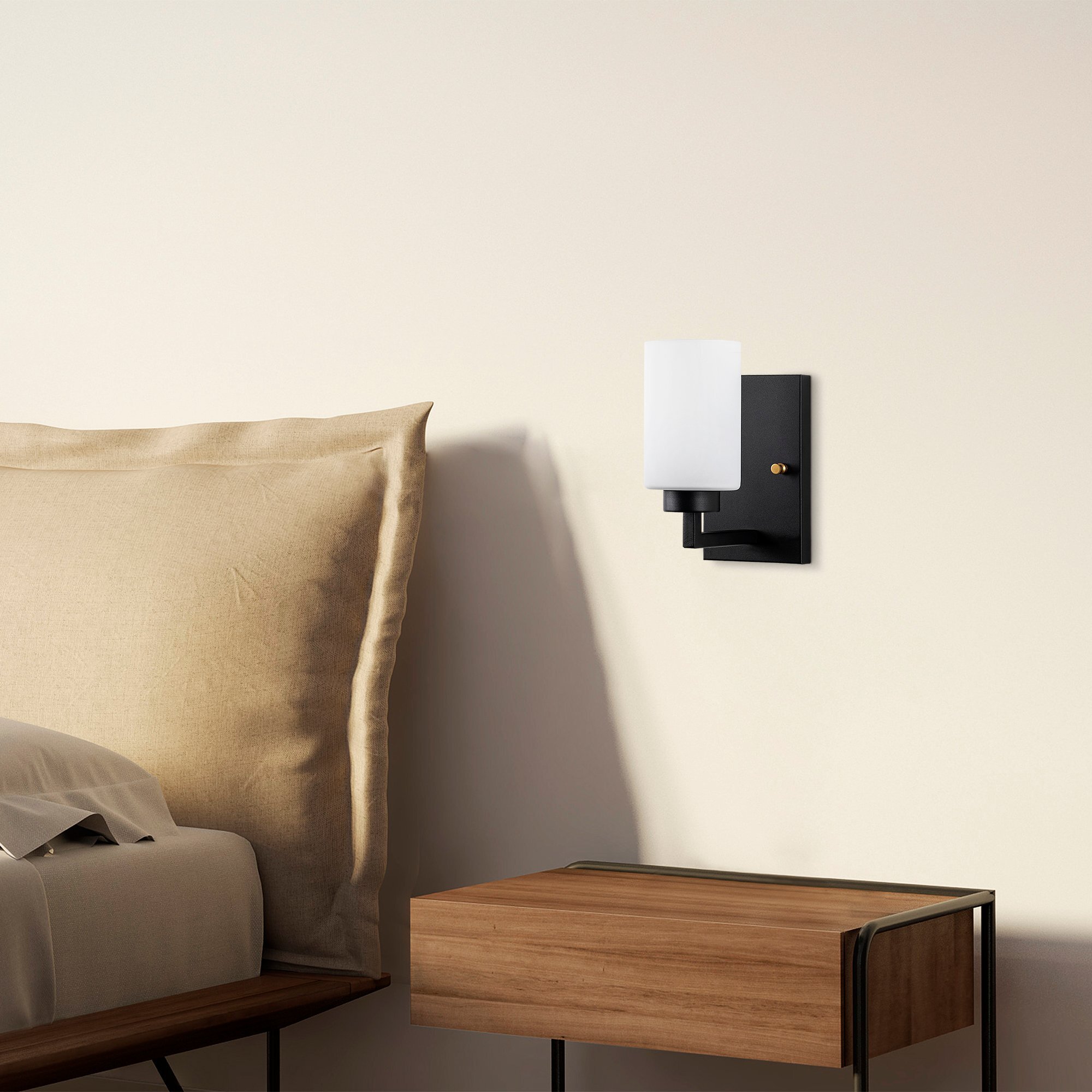 Aplique de pared, metal , negro, 10x19x23, casquillo E27 Max 40 W