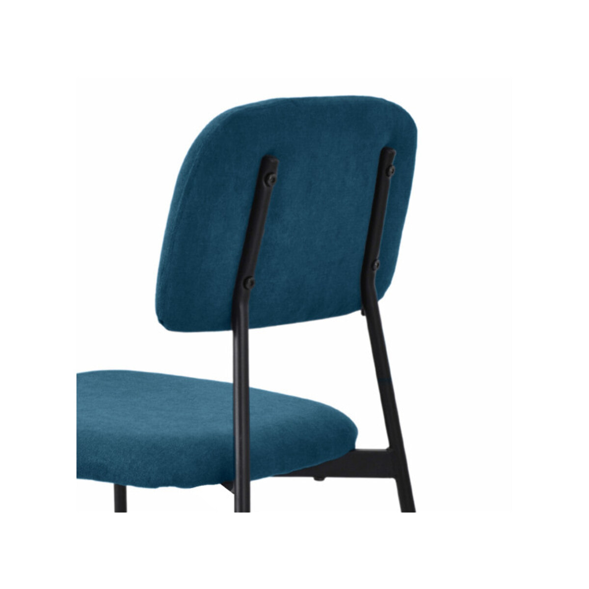Chaise de repas en tissu doux avec 4 pieds en métal noir - MIRA