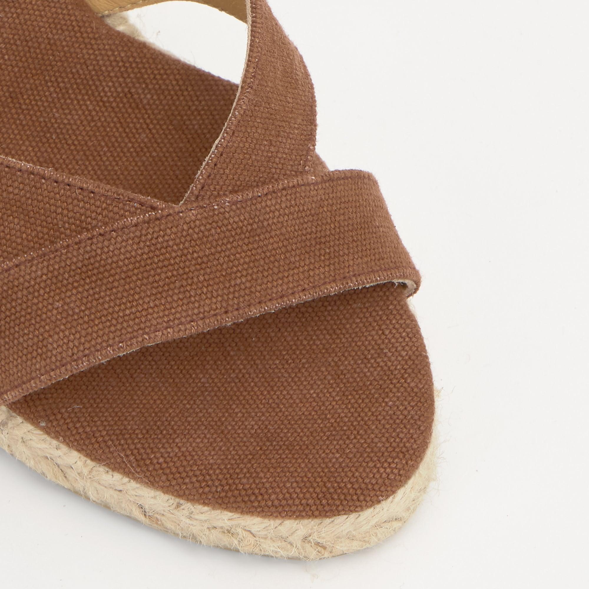 Sandalia bailey cuña 9 cm en algodón orgánico lavado