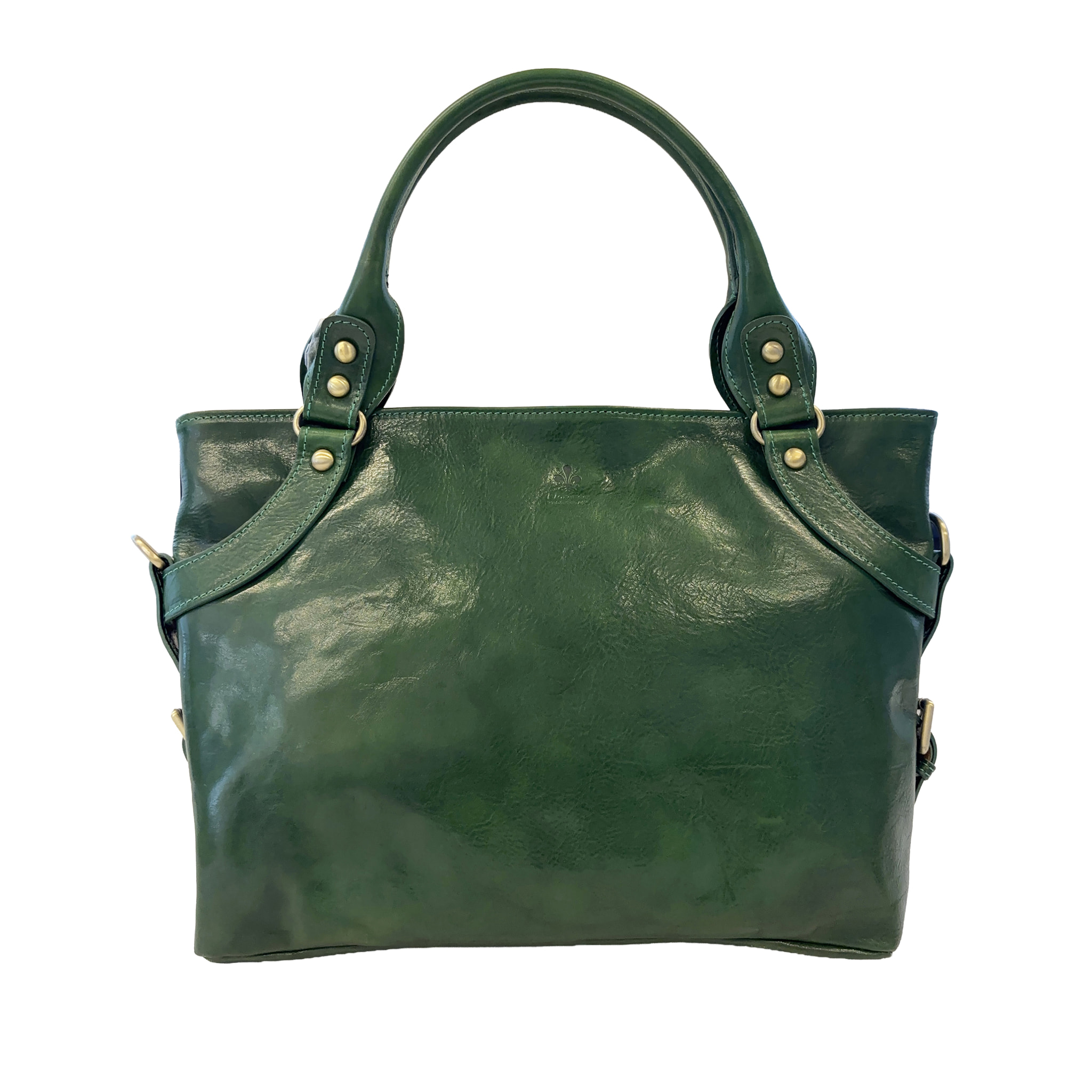 Borsa a Spalla Borsa Shopper da Donna in Pelle Lucida con Tracolla Removibile