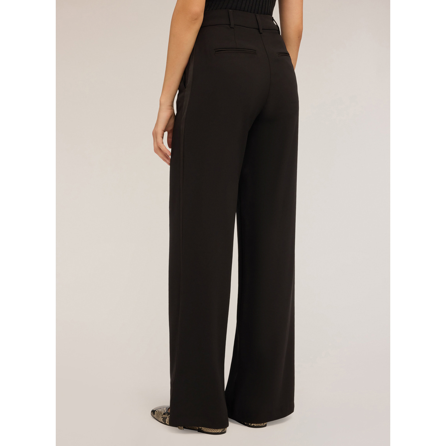 Motivi - Pantalones palazzo con banda lateral - Negro