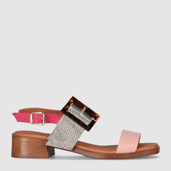 Sandalias de Piel - Rosa - Tacón: 4 cm