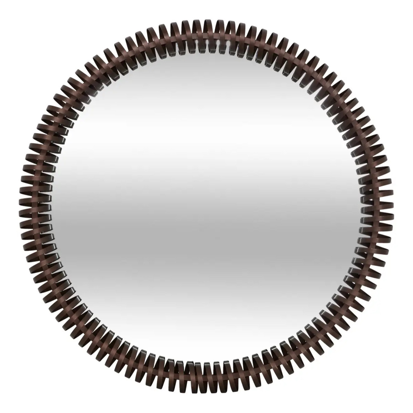 Miroir Barrel rond D.90cm marron