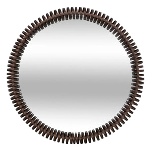 Miroir Barrel rond D.90cm marron