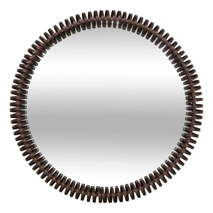 Miroir Barrel rond D.90cm marron