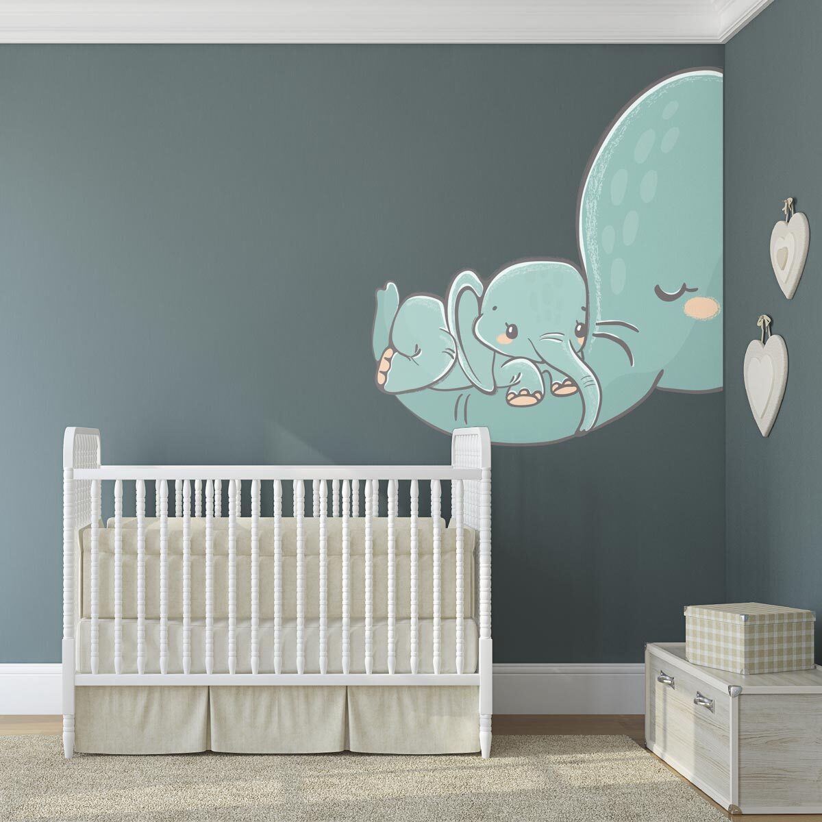 Stickers muraux | Sticker Mural Autocollant - ÉLÉPHANT ET SON BÉBÉ - Stickers adhésifs