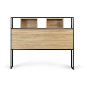 Tête de lit Memphis bois et noire avec rangements 145cm
