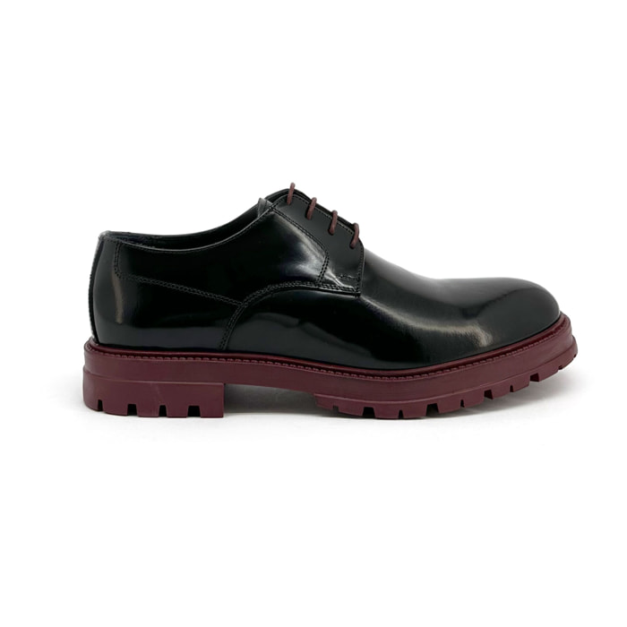 Zapatos Oxford para Hombre - Duca di Morrone Italo Leather Black/Burgundy