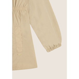 Parka donna collo alto in nylon con zip ed elastico in vita