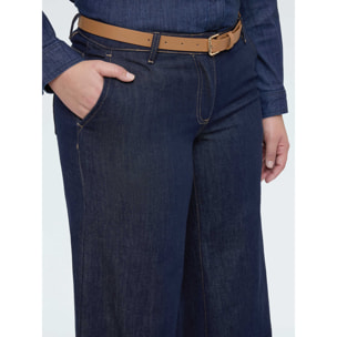 Fiorella Rubino - Jeans Wide Leg con cintura rimovibile - Blu