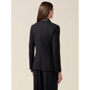 Oltre - Blazer cruzado con botones forrados - Negro