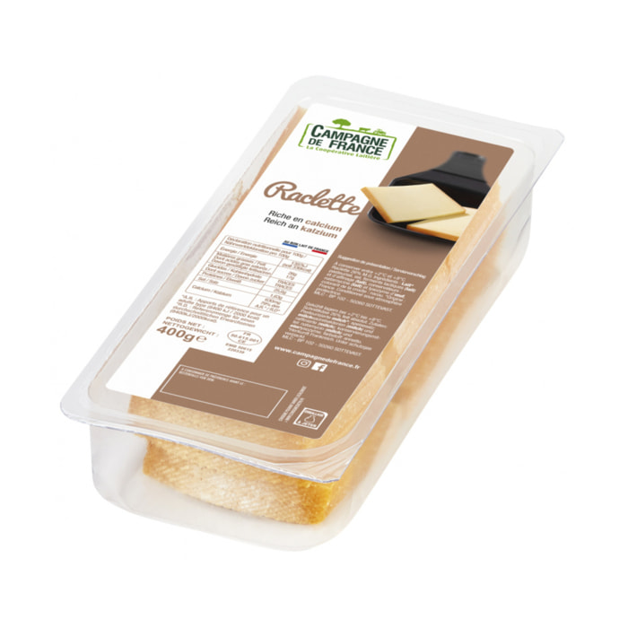 2 Raclettes Nature en Tranches 26% MG - 2x400g - Campagne de France