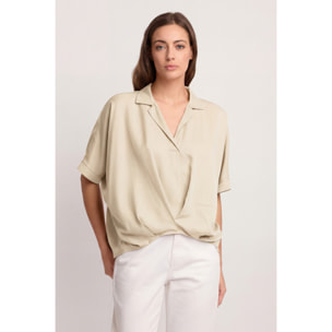 Kocca - Blusa a portafoglio Donna, Tinta unita, Scollo a V