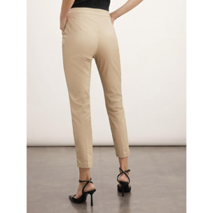 Motivi - Pantaloni regular a vita alta - Beige