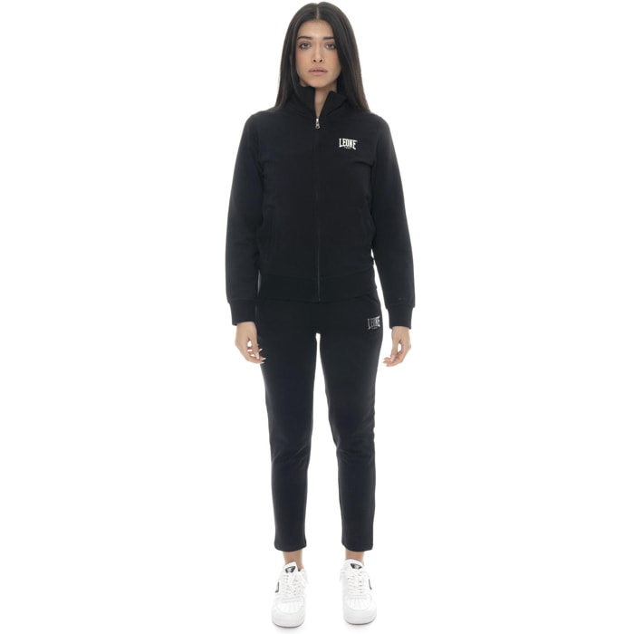 Chándal de mujer de algodón sin forro polar con cuello y cremallera Leone Summer Bright