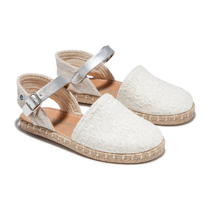 Conguitos - Sandali estivi in juta con zeppa per bambina comodi