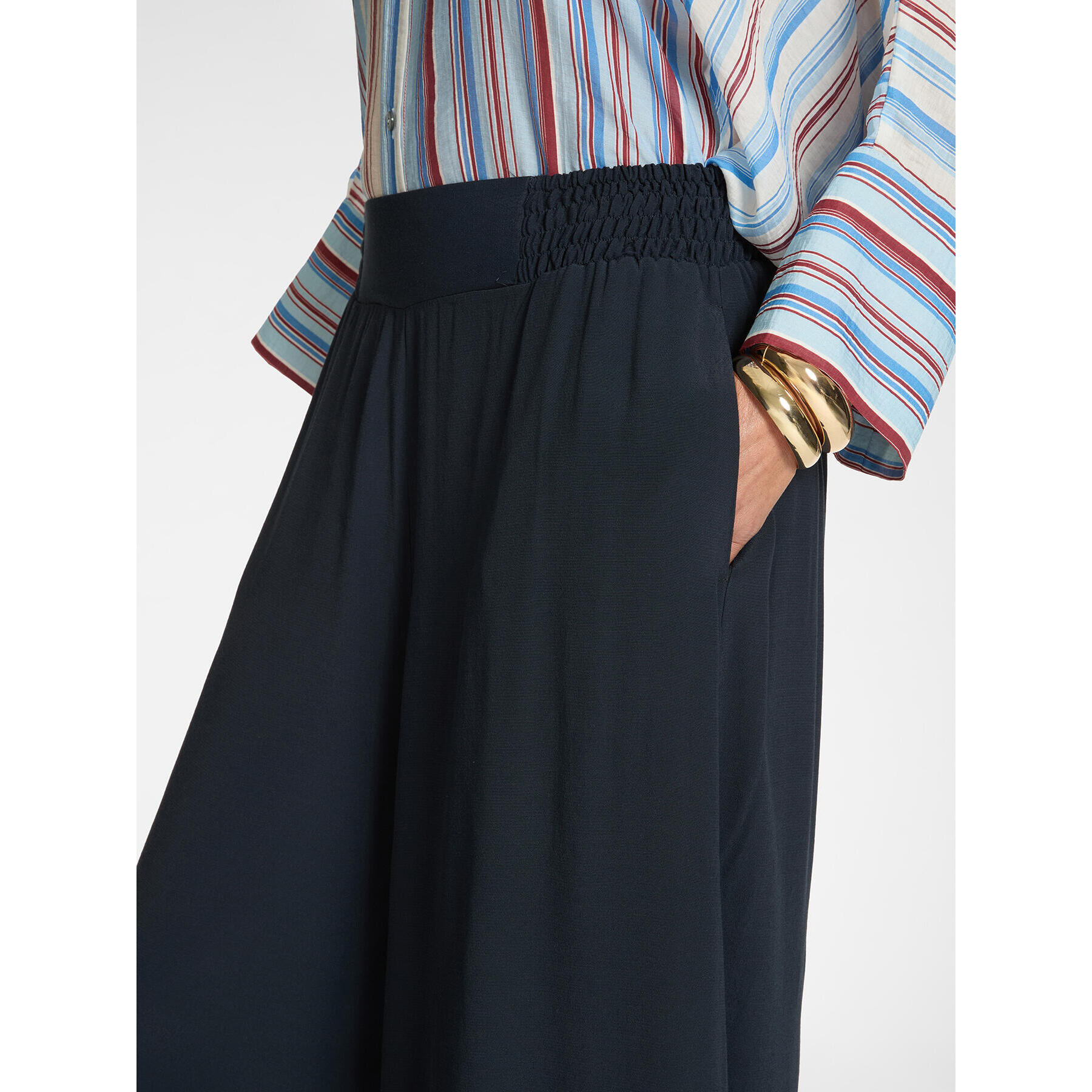 Elena Mirò - Pantalones palazzo de viscosa - Azul