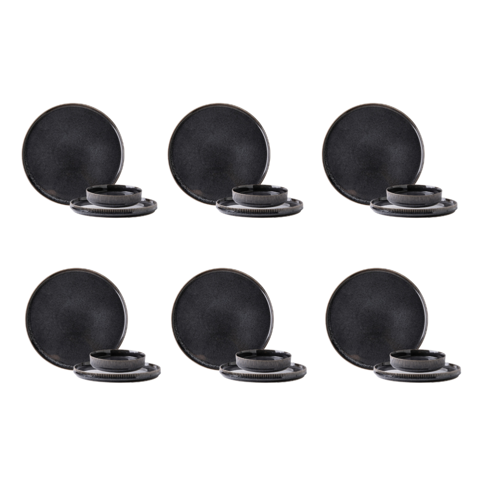 Service 18 pièces noir - "Charbon"