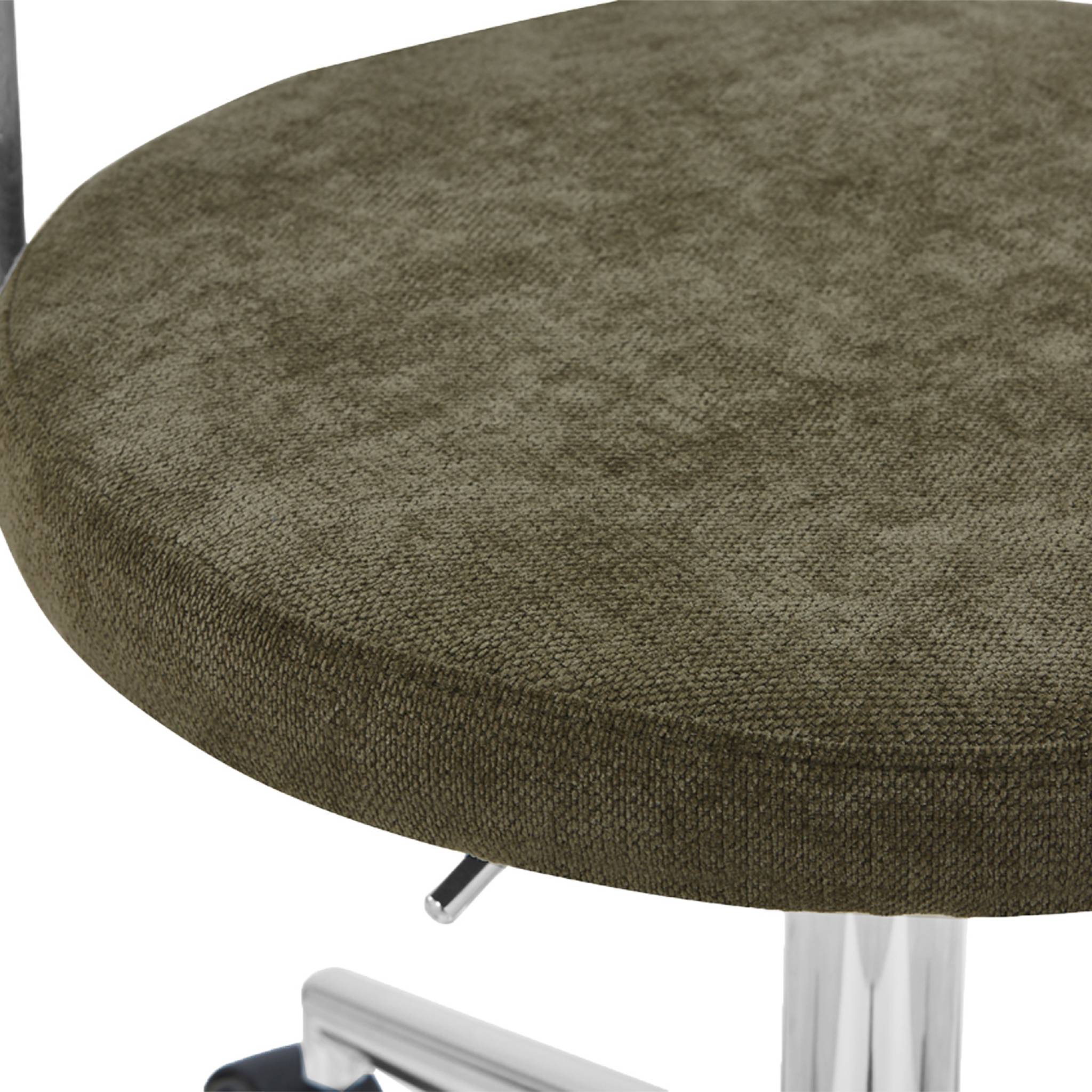 Chaise de bureau vintage à roulettes tissu ANGELA