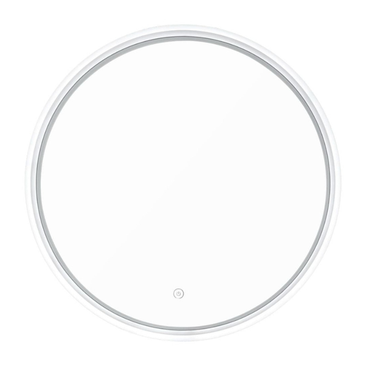 Miroir mural rond de 60 cm, avec éclairage LED et capteur, bord transparent lumineux, mémoire réglages (SATZFULED60)