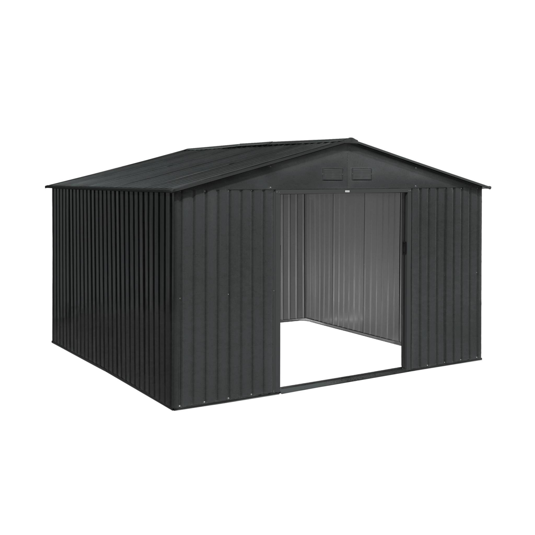 Abri de jardin métal 10,85m² avec kit d'ancrage BOULONNAIS