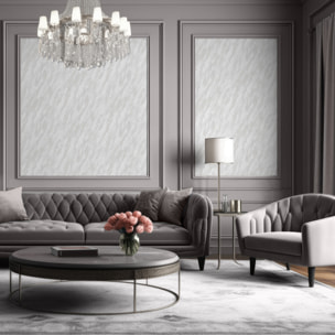 Papier peint effet marbre blanc nacré veiné