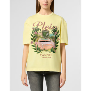 PHILIPP PLEIN Washed Man Fit T-Shirt Cannes Tennis Club