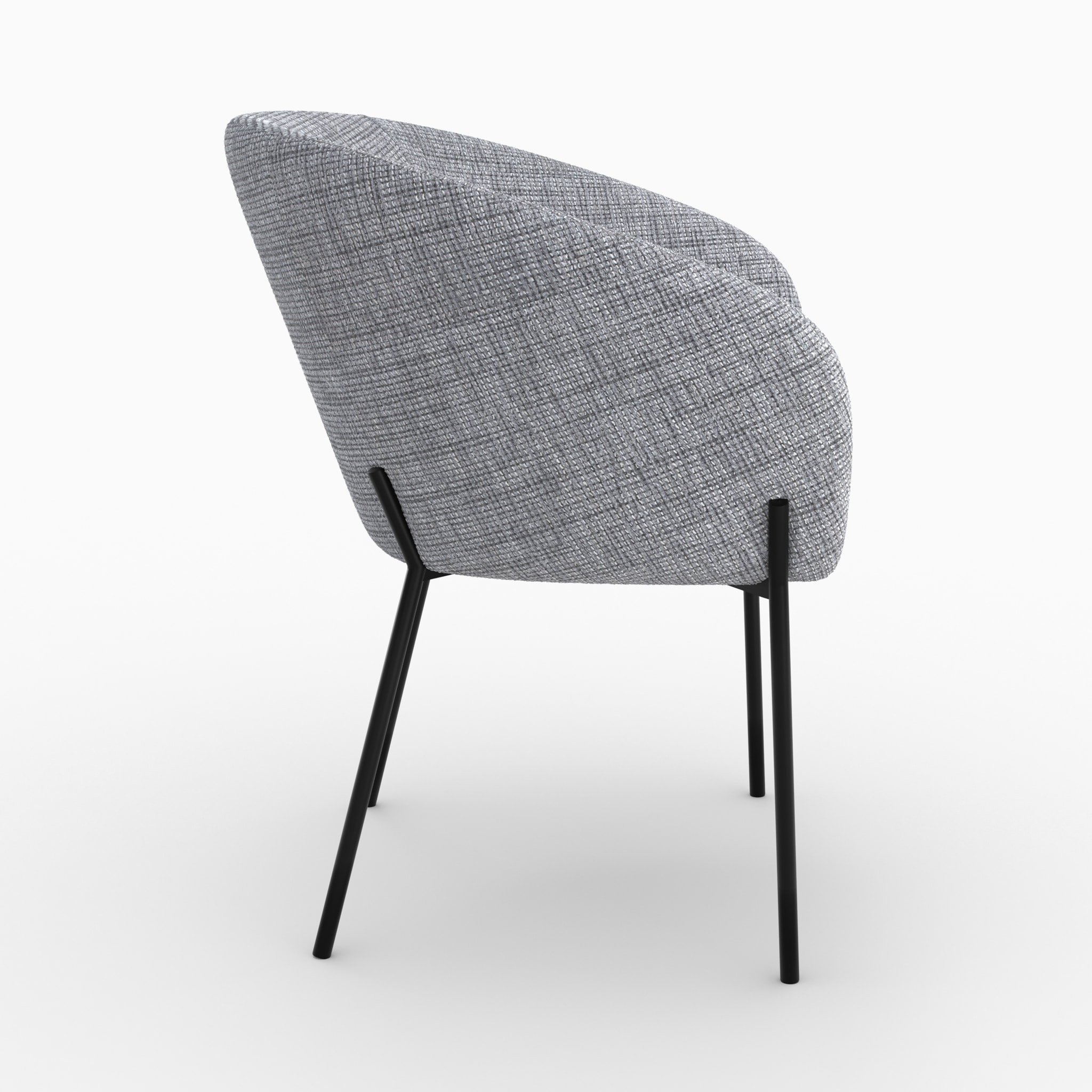 Chaise en tissu gris chiné - Andy