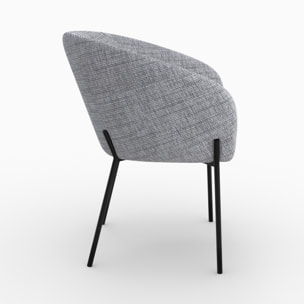 Chaise en tissu gris chiné - Andy