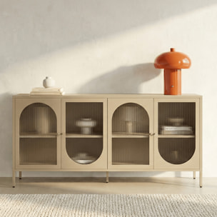 Meuble TV 2 portes 2 niches en métal - YSIA