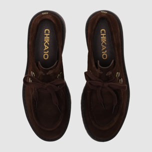 Zapatos de Piel - Marron - Tacón: Bajo