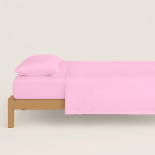 Juego de Sábanas Lisas - 100% Microfibra - Incluye 1 o 2 Fundas de Almohada + 1 Sábana Bajera - Rosa Viejo
