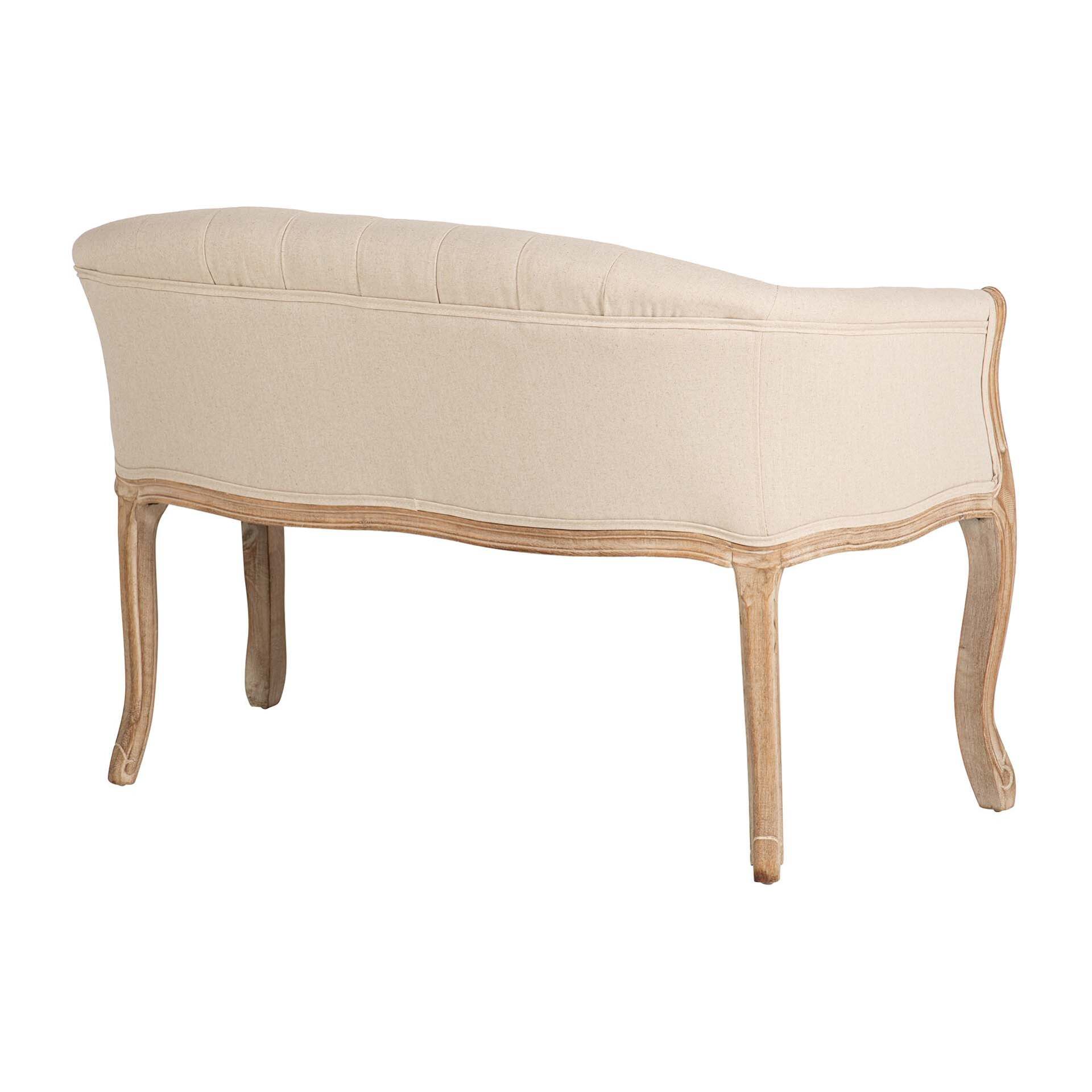 Butaca Doble Beige Capitoné Madera 107x61x71 Cm