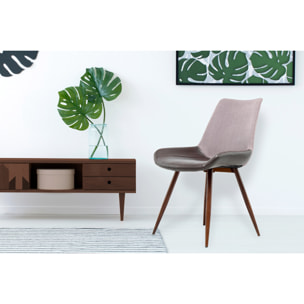 Set di 2 sedie da pranzo Evergreen in ecopelle e legno