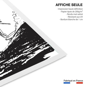Poster surfeuse longboard Affiche seule