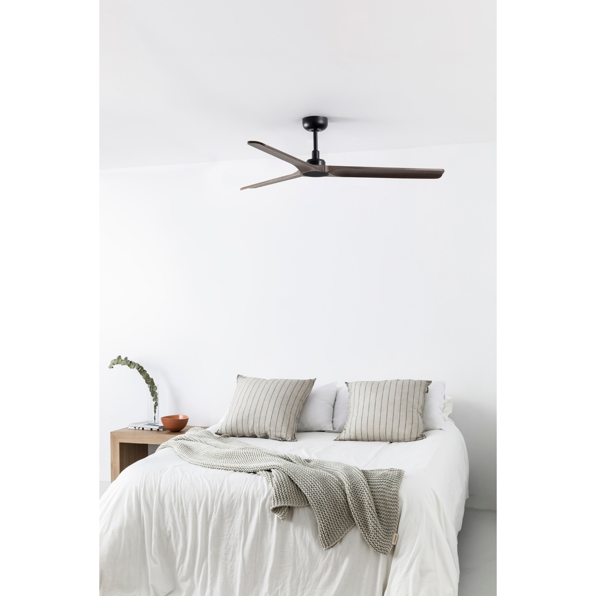 HEYWOOD L LED Ventilateur de plafond noir/noyer TUYA